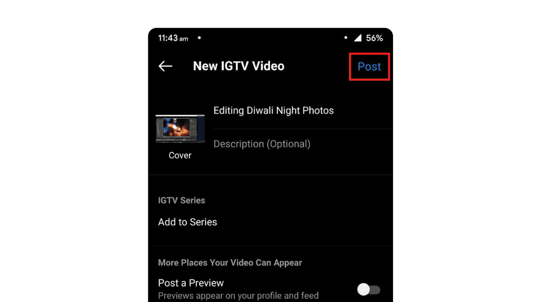 post to IGTV